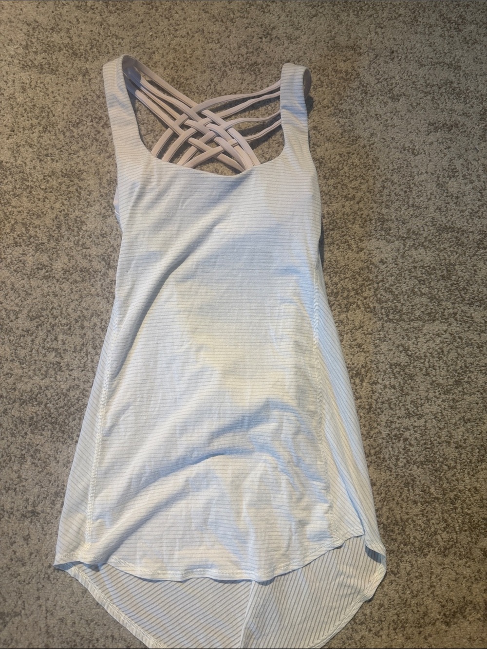 Lululemon Strappy Back white/Light Pink Tank Top